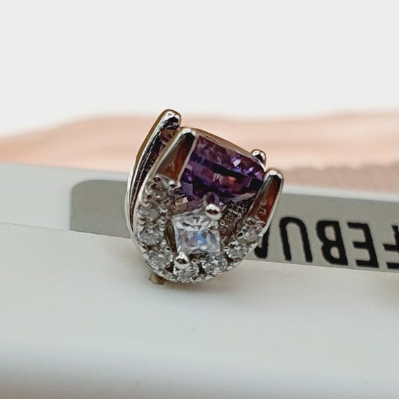 "Birthstone S925 Sterling Silver CZ Stud Earrings for Women/Girl, US19251041 - Picture 11 of 15
